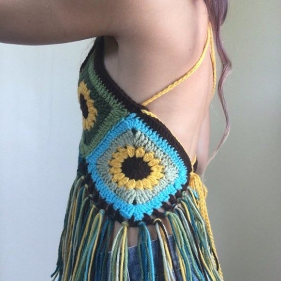 Sunflower haltertop, bikinitop beachwear - Picture 2 of 3